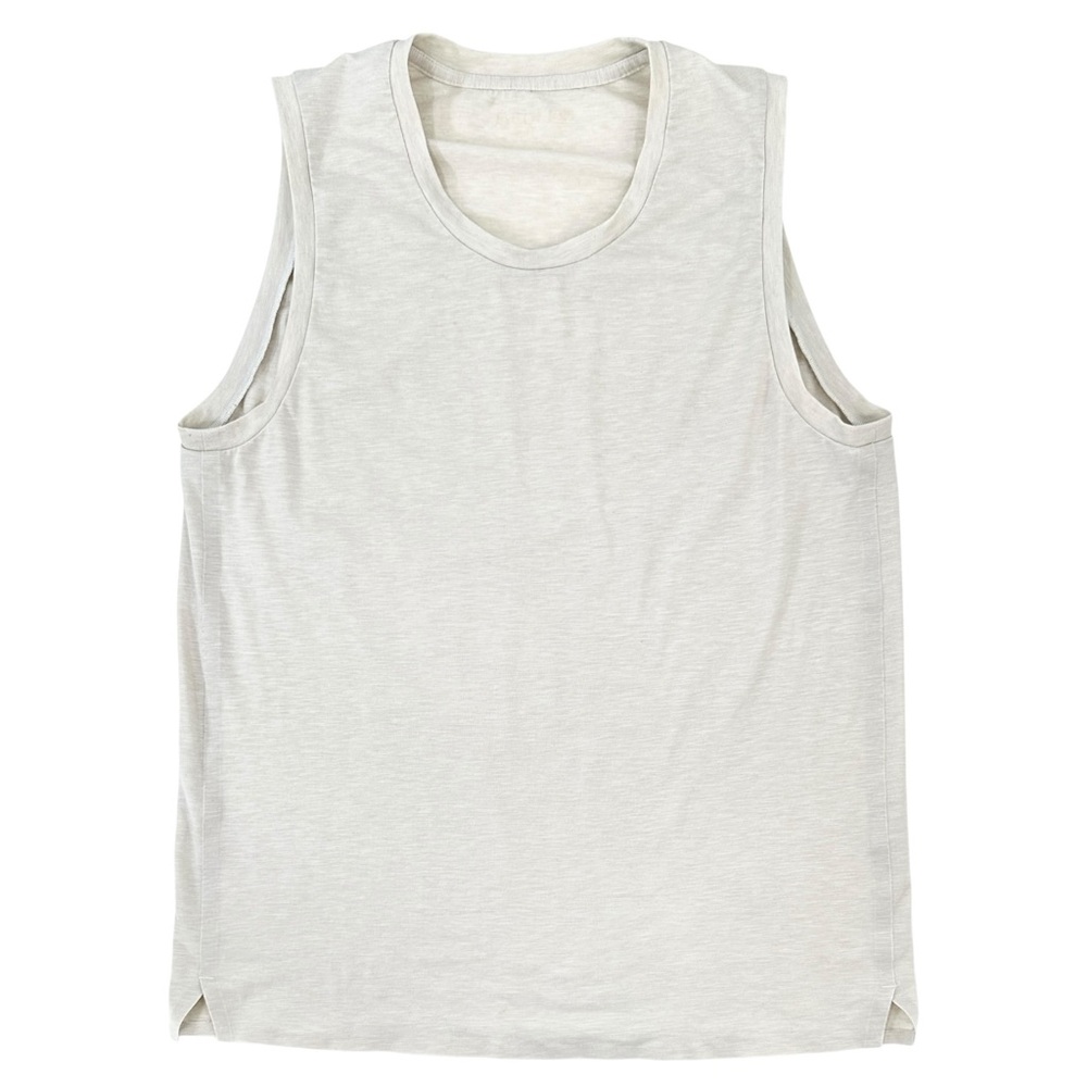 JACQUES NYC Movement Tank - Off White Light Gray Activewear Athletic Tank Top